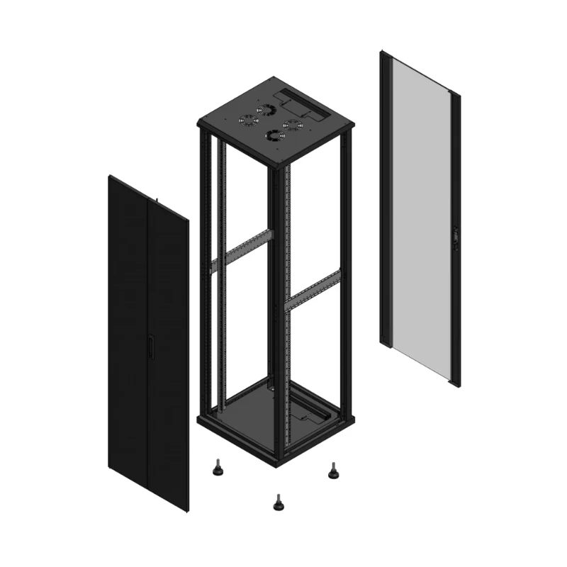 Gigamedia Vloer patchkast AV dubbel TOL AR enkel VER EX 19" 42HE 600x600mm Zwart GGM 704266PTDPVSEX