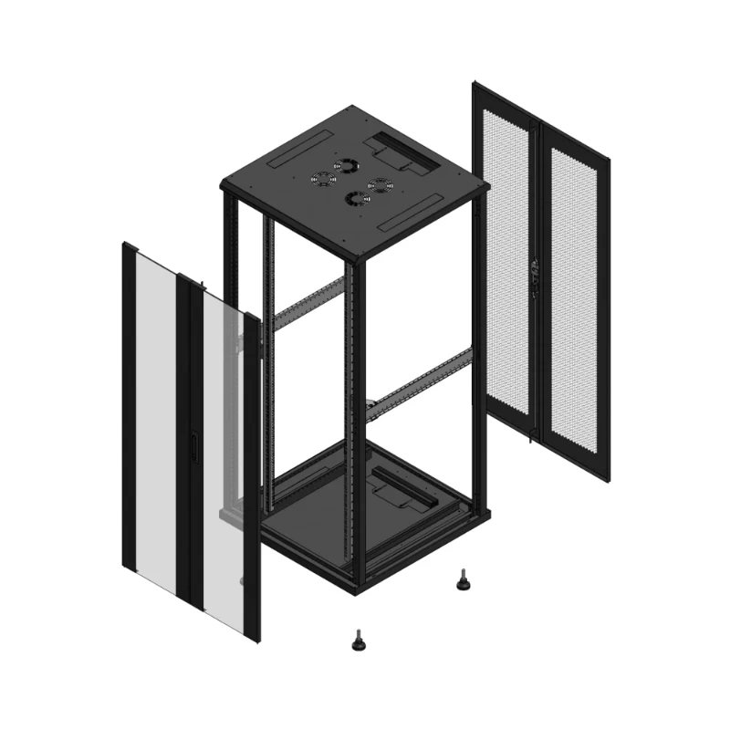 Gigamedia Vloer patchkast AV dubbel VER AR dubbel PER EX 19" 36HE 800x800mm Zwart GGM 703688PVDPPDEX