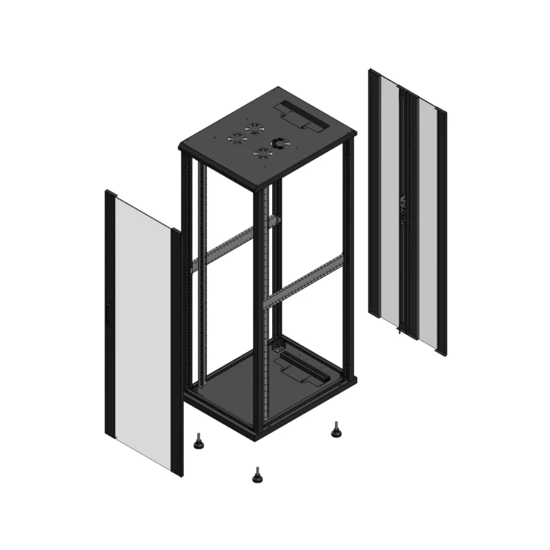 Gigamedia Vloer patchkast AV enkel VER AR dubbel VER EX 19" 36HE 600x800mm Zwart GGM 703668PVSPVDEX