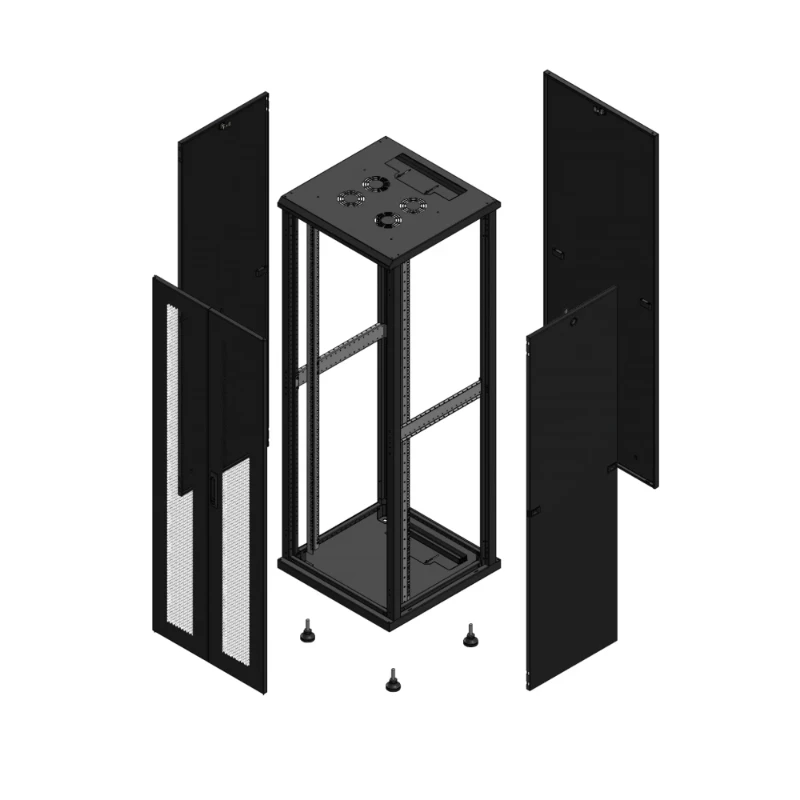 Gigamedia Vloer patchkast AV dubbel PER PAR 19" 36HE 600x600mm Zwart GGM 703666PPDPAR