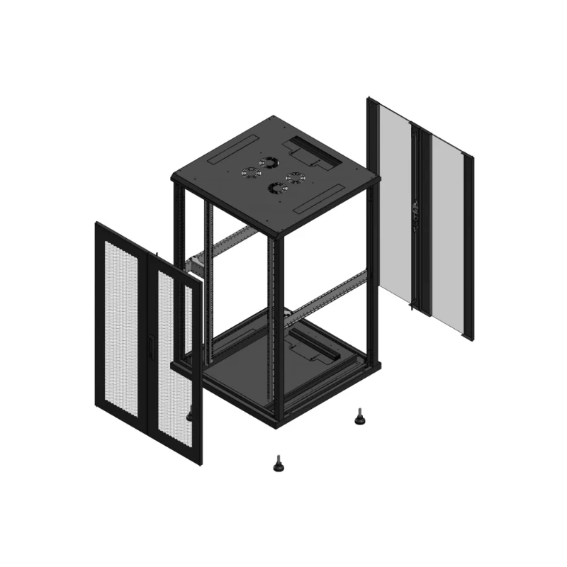 Gigamedia Vloer patchkast AV dubbel PER AR dubbel VER EX 19" 26HE 800x800mm Zwart GGM 702688PPDPVDEX