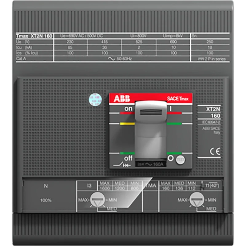 ABB Tmax XT2N 160/R160 4P InN=100% vast met vooraansluiting instelbare the