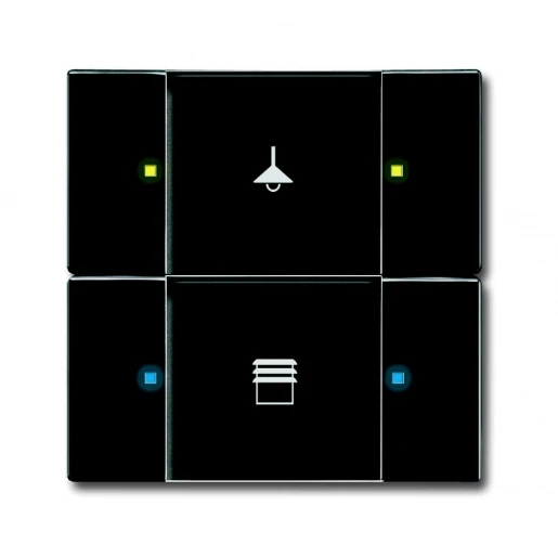 ABB Busch-Jaeger KNX, Future, Carat Tastsensor multifunctioneel KNX 4-voudig antraciet met tekstv IP20 RAL 7021 2CKA006116A0183