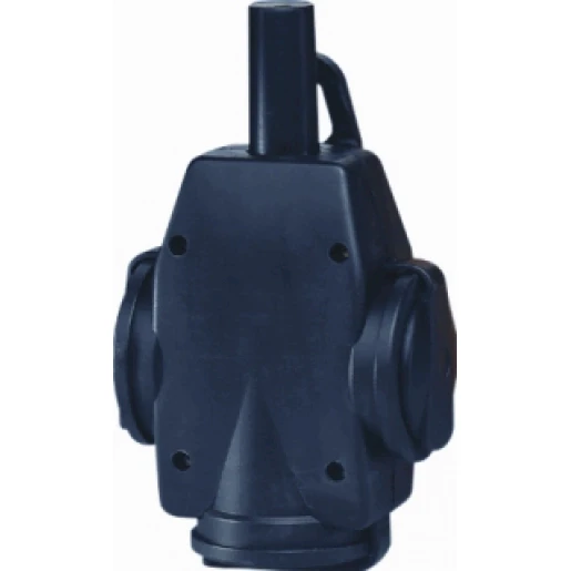 ABL Contactdooscombinatie hangkoppeling 3-voudig 3x2,5mm² zwart volrubber