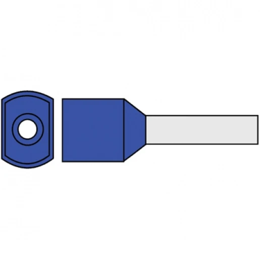 Klemko adereindhuls 2,5mm² 13mm Geïsoleerd Twin Blauw