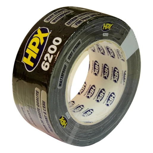 HPX Duct Tape zelfklevende tape 50mmx25m Weefsel Zwart