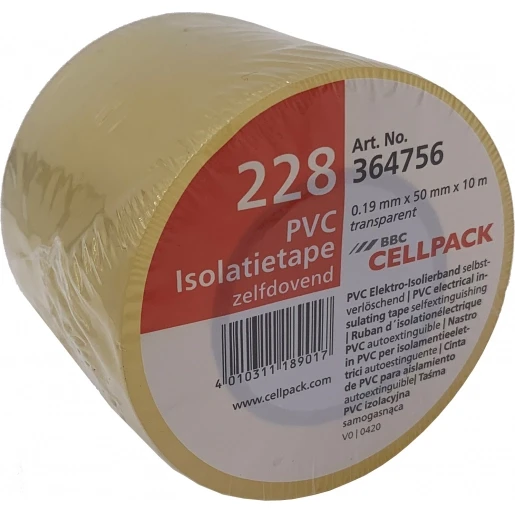 Cellpack PVC TAPE 228 50X10M TRANSP