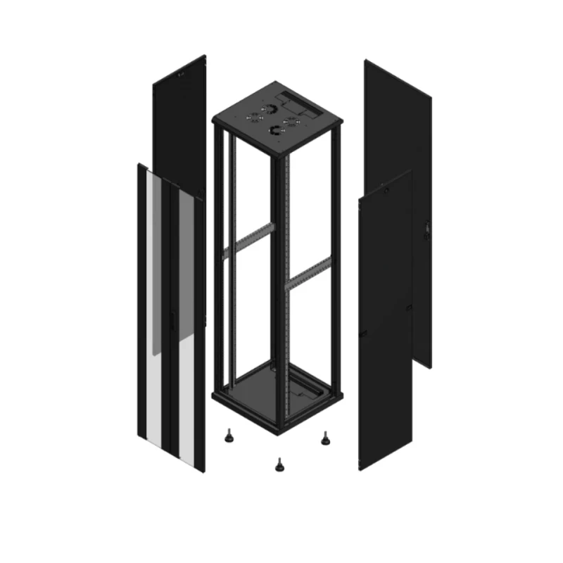 Gigamedia Vloer patchkast AV dubbel VER AR enkel TOL 19" 47HE 600x600mm Zwart GGM 704766PVDPTS