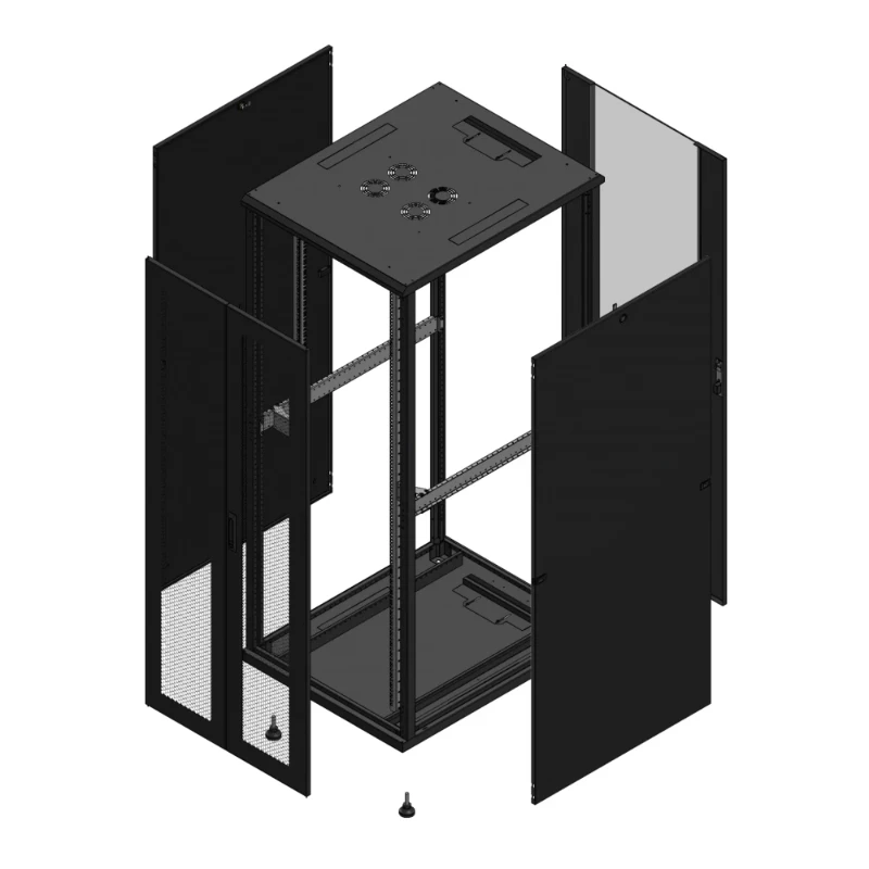 Gigamedia Vloer patchkast AV dubbel PER AR enkel VER 19" 42HE 800x1000mm Zwart GGM 7042810PPDPVS