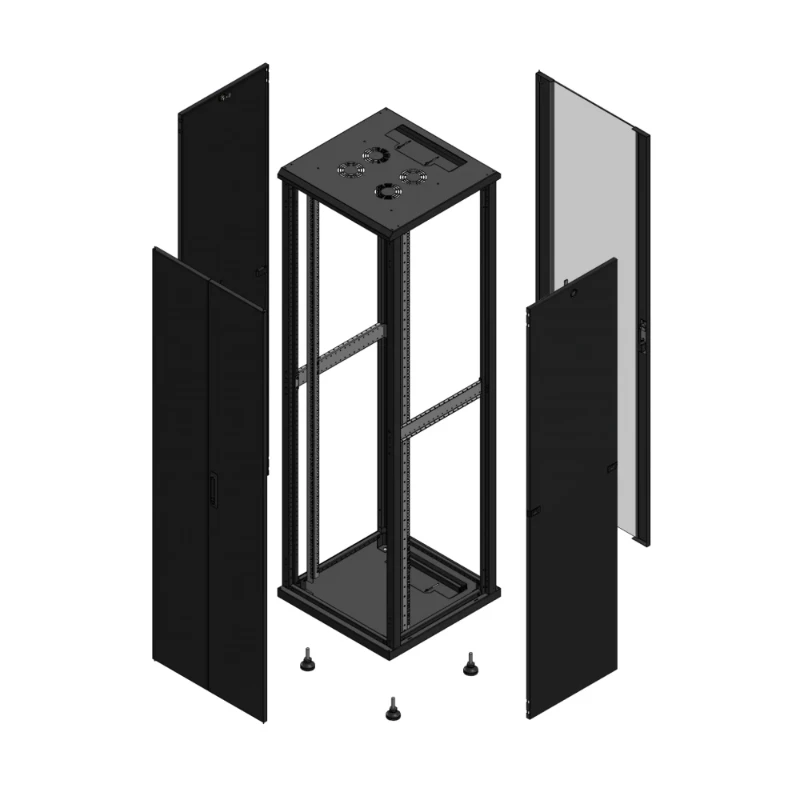 Gigamedia Vloer patchkast AV dubbel TOL AR enkel VER 19" 42HE 600x600mm Zwart GGM 704266PTDPVS