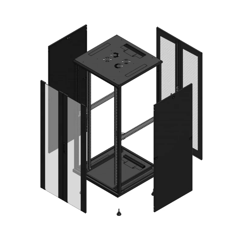 Gigamedia Vloer patchkast AV dubbel VER AR dubbel PER 19" 36HE 800x800mm Zwart GGM 703688PVDPPD