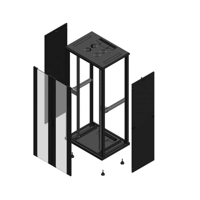 Gigamedia Vloer patchkast AV dubbel VER SP 19" 36HE 800x600mm Zwart GGM 703686PVDSP
