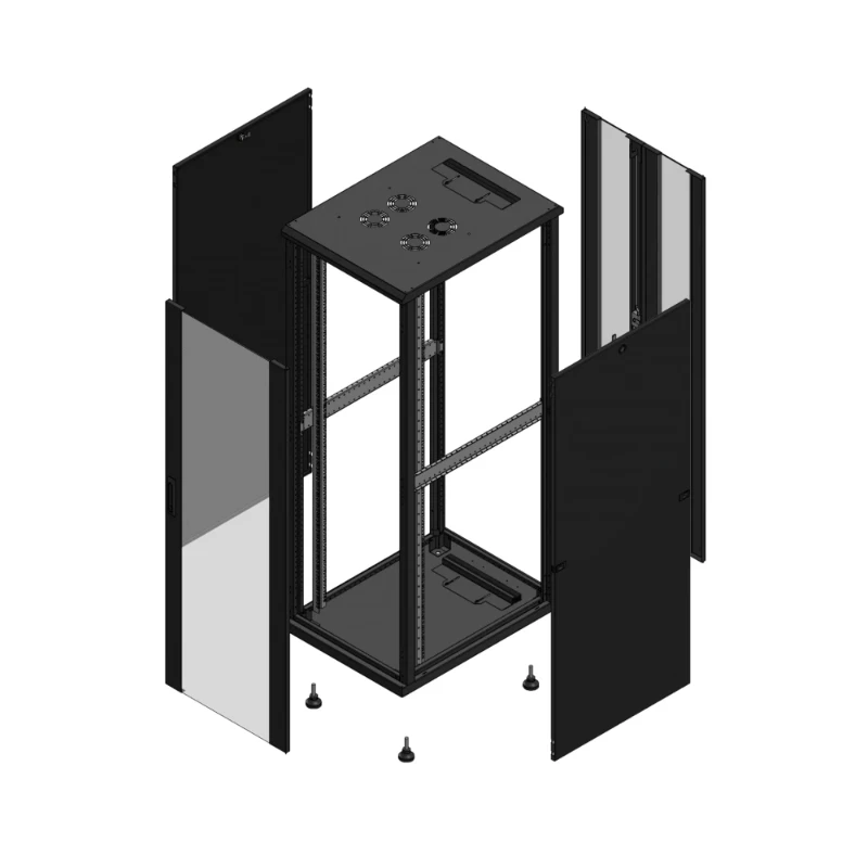 Gigamedia Vloer patchkast AV enkel VER AR dubbel VER 19" 36HE 600x800mm Zwart GGM 703668PVSPVD