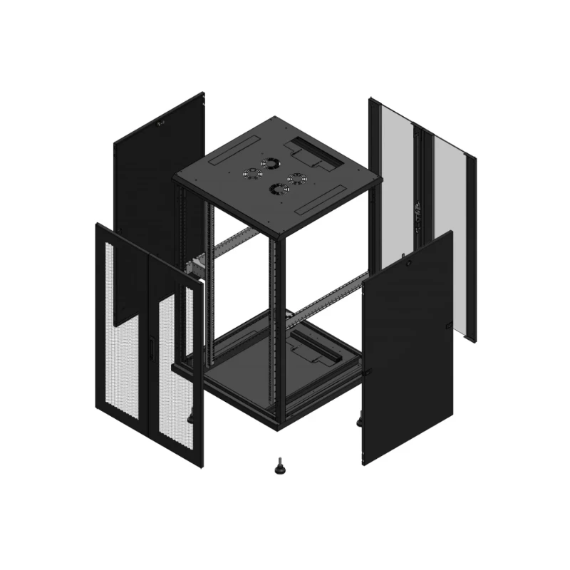 Gigamedia Vloer patchkast AV dubbel PER AR dubbel VER 19" 26HE 800x800mm Zwart GGM 702688PPDPVD