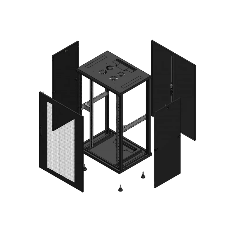 Gigamedia Vloer patchkast AV enkel PER AR dubbel TOL 19" 26HE 800x600mm Zwart GGM 702686PPSPTD