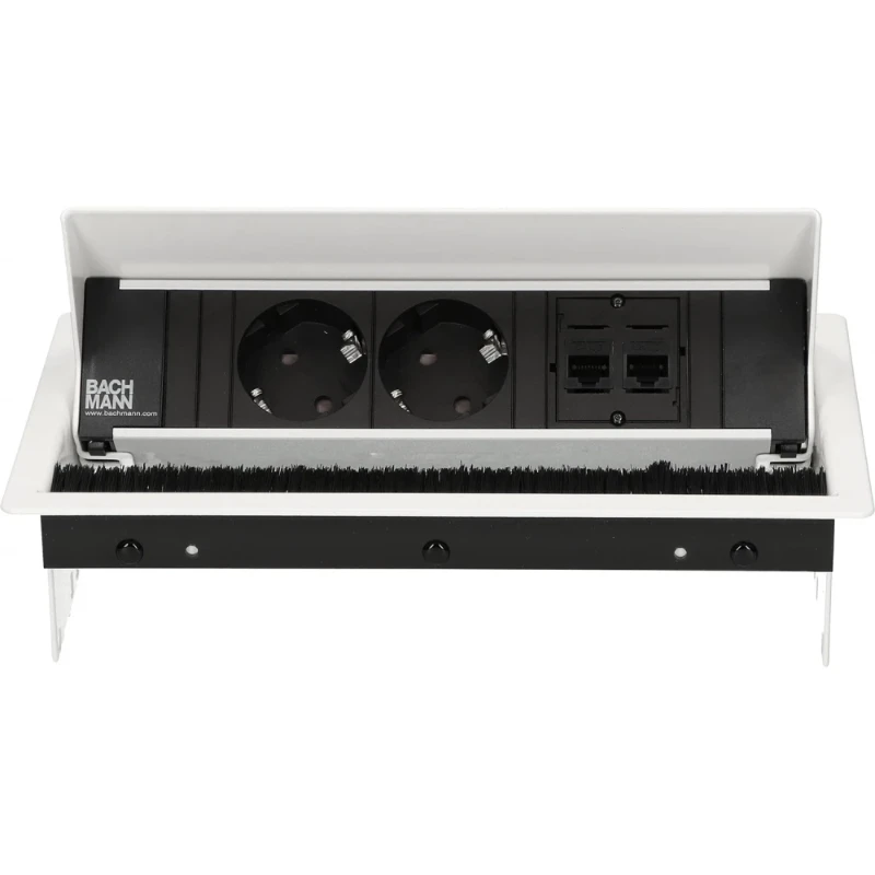 OCS Coni 2x 230V RA + 2x Cat6U b/b 0,2m GST wit