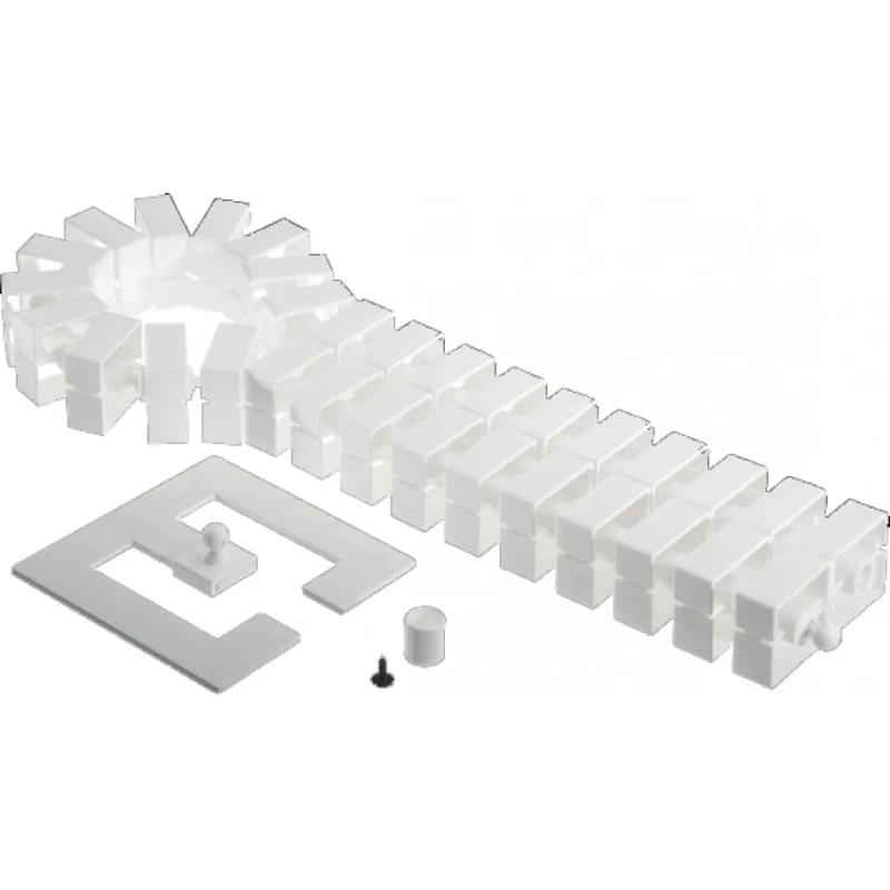 OCS Quadro set kabelgeleiding + verzwaarde voet en bevestiging 45x45x1250mm kunststof wit RAL 9003 13.50.109