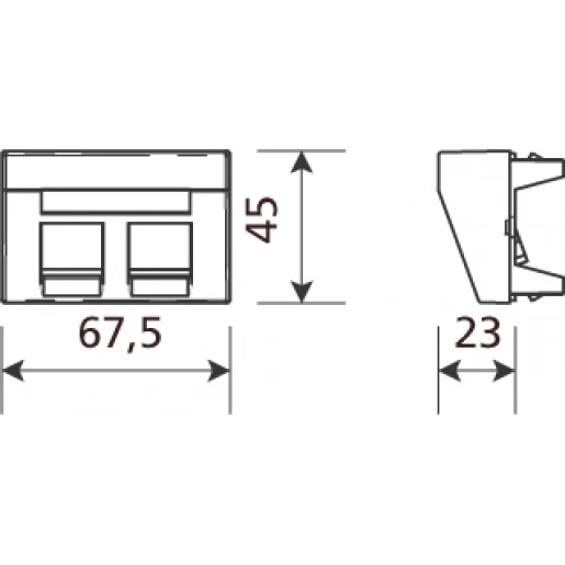 Legrand ID-1 Datakap 2x RJ45 frame grijs Modular-Jack Zonder label wit 8190638