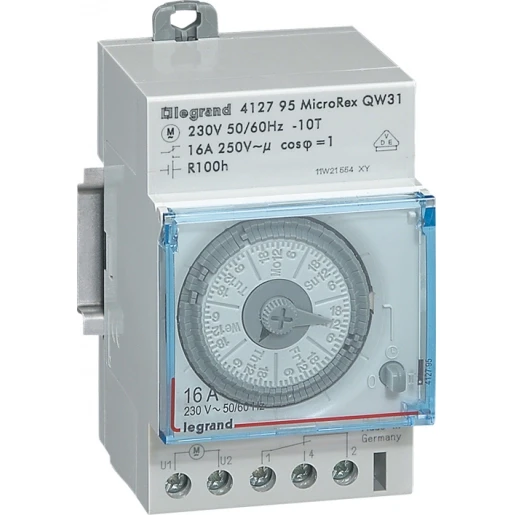 Legrand analoog weekklok AC DIN-rail 16A 230V 1 kanaal 412795