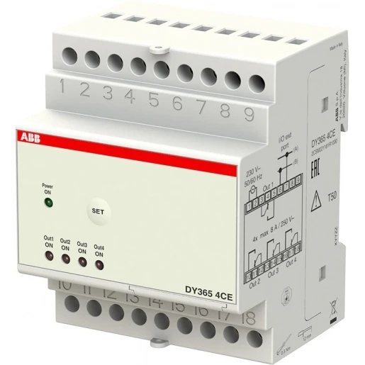 ABB System Pro M Compact digitale schakelklok paneelbouw uitbreiding DIN-rail 12 - 24V 4 kanalen 2CSM221181R1000