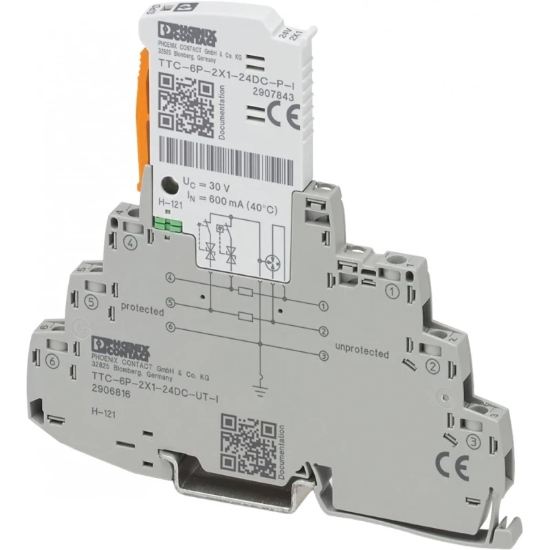 Phoenix Contact Overspanningsbeveiligingsmoduul -TTC-6P-2X1-24DC-UT-I