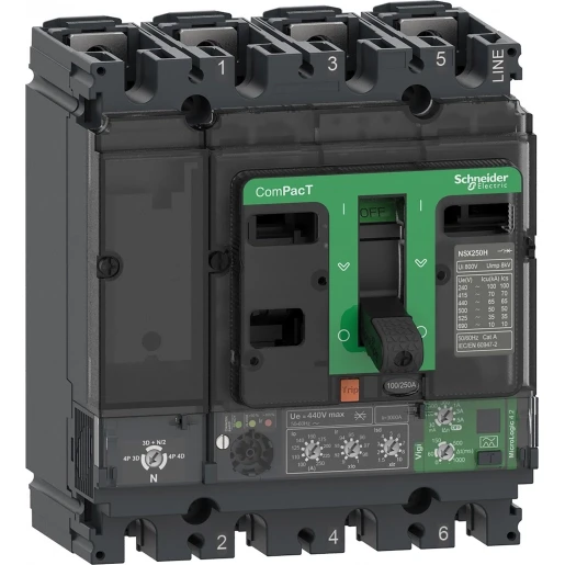 Schneider Electric NSX250H 70KA AC 4P4D 160A 4.2