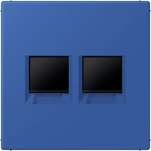 Jung LS range Afdekking centraalplaat AMP Radiall LC4320K Modular-Jack 2 connectoren Zonder label blauw LC1969-2WE253