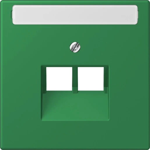 Jung LS range Afdekking centraalplaat LC32050 UAE/IAE 2 connectoren Met label groen LC969-2NAUA219