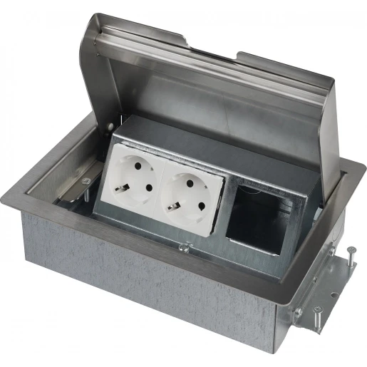 OCS Servicebox® 3.0 2x 230V RA+1x leeg RVS deksel