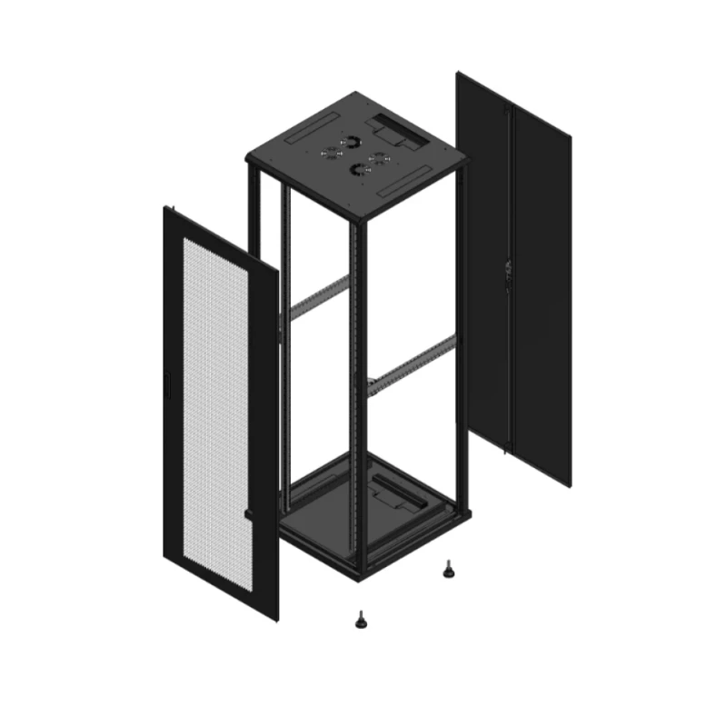 Gigamedia Vloer patchkast AV enkel PER AR dubbel TOL EX 19" 47HE 800x800mm Zwart GGM 704788PPSPTDEX
