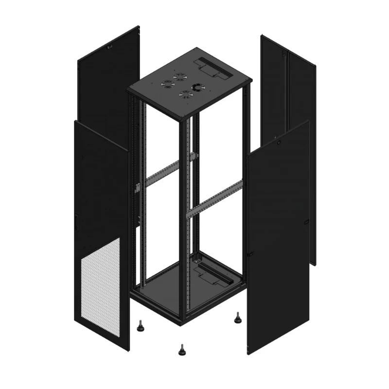 Gigamedia Vloer patchkast AV enkel PER AR dubbel TOL 19" 42HE 600x800mm Zwart GGM 704268PPSPTD