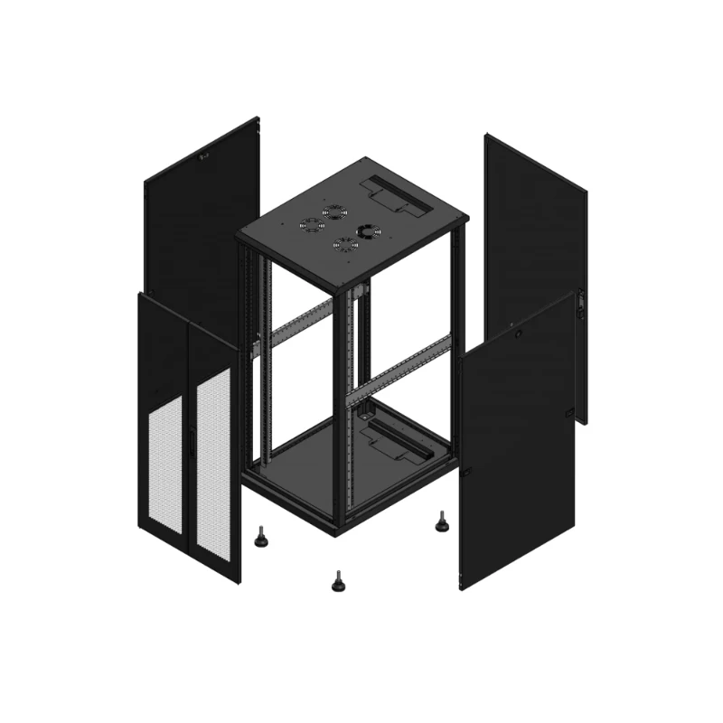 Gigamedia Vloer patchkast AV dubbel PER AR enkel TOL 19" 26HE 600x800mm Zwart GGM 702668PPDPTS