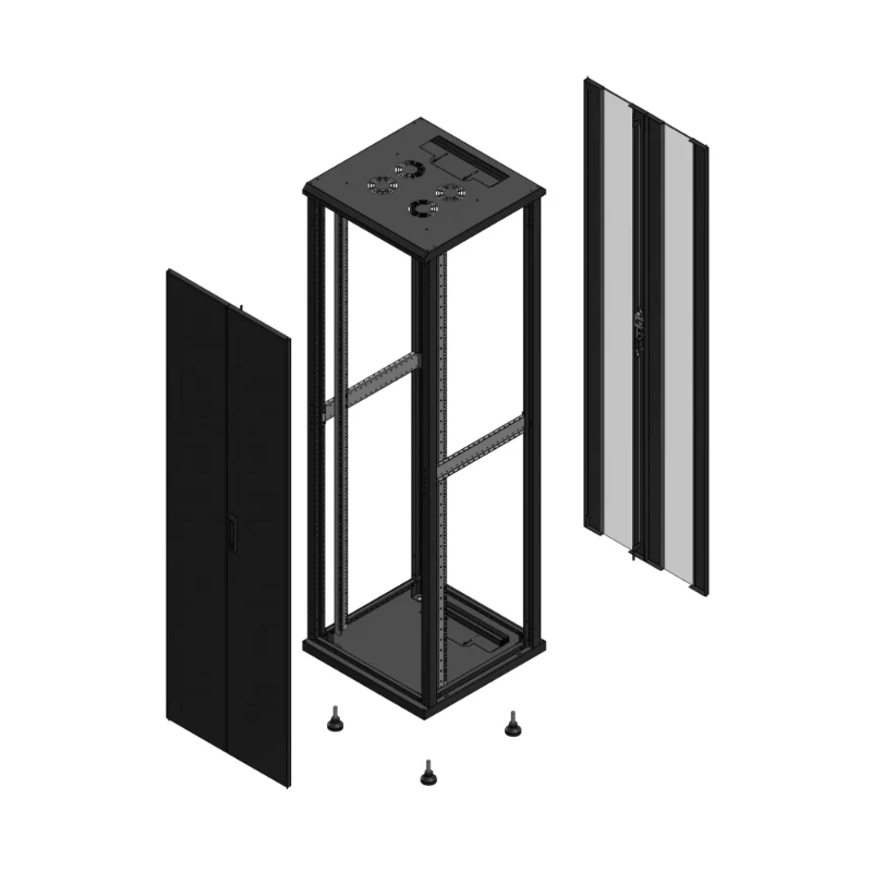 Gigamedia Vloer patchkast AV dubbel TOL AR dubbel VER EX 19" 42HE 600x600mm Zwart GGM 704266PTDPVDEX