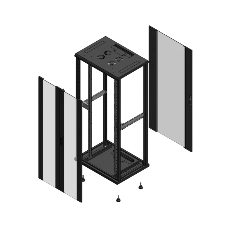 Gigamedia Vloer patchkast AV dubbel VER AR enkel VER EX 19" 36HE 800x600mm Zwart GGM 703686PVDPVSEX