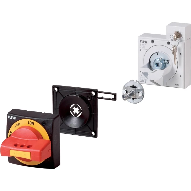 Eaton Deurkoppelingshandgreep NZM2 rood/geel incl. cilinderslot