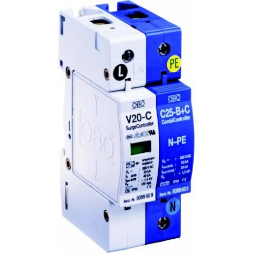 OBO Surgecontroller v20 wissel 3+npe met optisch signaal 280v