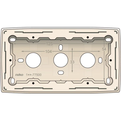 Niko Opbouwdoos 2-voudig beige Horizontaal en verticaal 100-77500