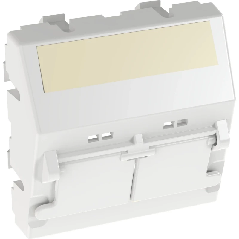 Panduit Frontplaatadapter Modular-Jack Centraalplaat Met label wit CFPFLS2SAW