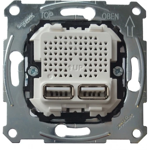 Merten Systeem M USB-voeding 100V 2100mA inbouw 2 USB A zwart MTN4366-0100