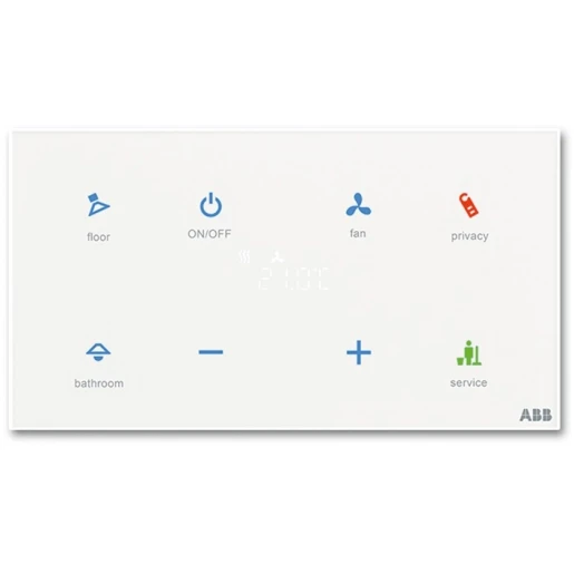 ABB Busch-Jaeger Tacteo Glas aanraaksensor + RTC horizontaal KNX 4-voudig met tekstv inbouw IP20 2CKA006300A1546