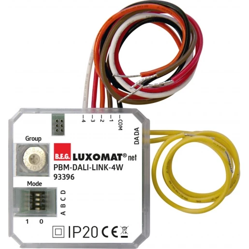 B.E.G. Drukknopinterface 4-voudig 10 - 22V DC inbouw 93396