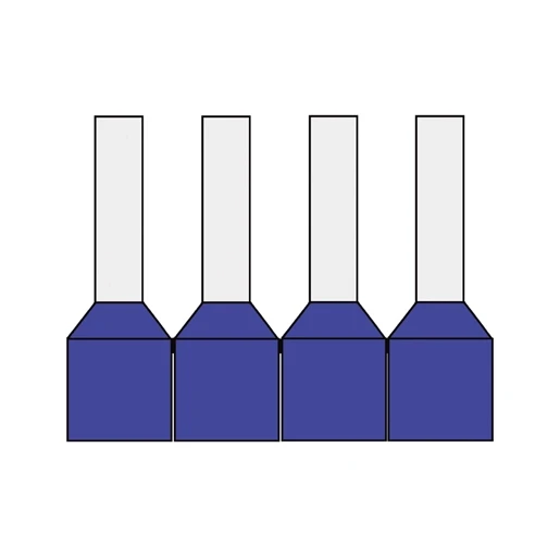Klemko Geïsoleerde Haspel Adereindhulzen 2,5qmm Blauw penlengte= 8mm