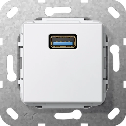 Gira Non-Design usb 3.0 a koppeling USB Basiselement met centrale afdekplaat Zonder label 568203