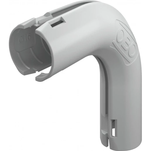 OBO Quick-Pipe-Bocht 90° M16 PP lichtgrijs 7035