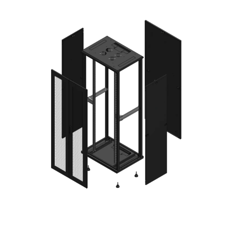Gigamedia Vloer patchkast AV dubbel PER PAR 19" 42HE 800x600mm Zwart GGM 704286PPDPAR
