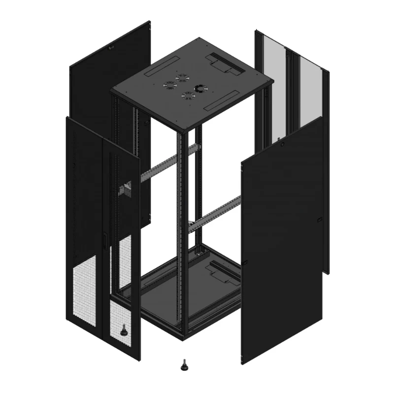 Gigamedia Vloer patchkast AV dubbel PER AR dubbel VER 19" 42HE 800x1000mm Zwart GGM 7042810PPDPVD