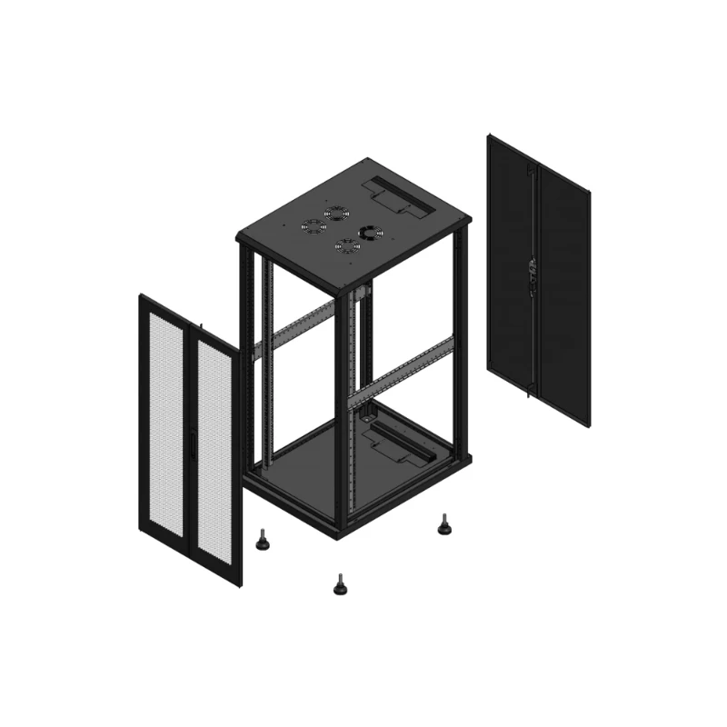 Gigamedia Vloer patchkast AV dubbel PER AR dubbel TOL EX 19" 26HE 600x800mm Zwart GGM 702668PPDPTDEX