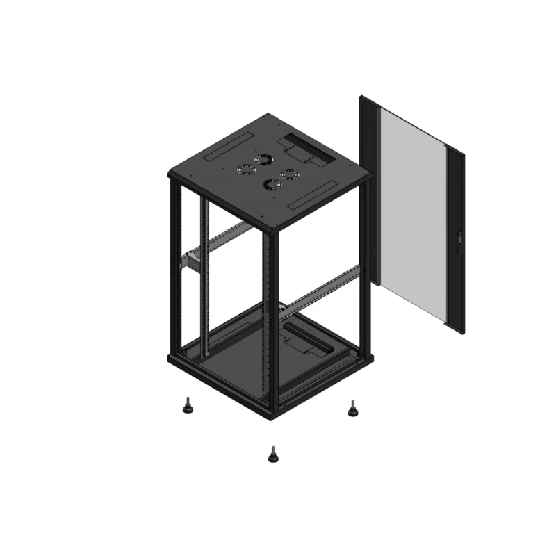 Gigamedia Vloer patchkast SP AR enkel VER EX 19" 26HE 800x800mm Zwart GGM 702688SPPVSEX