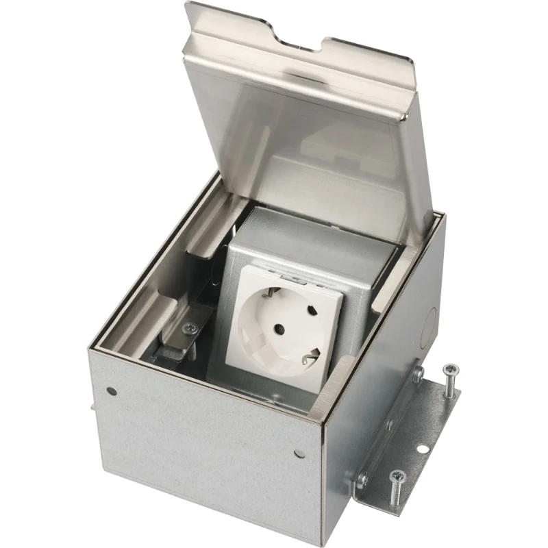 OCS Servicebox 3.0 1x 230V RA RVS deksel met 15mm inlegdiepte zonder