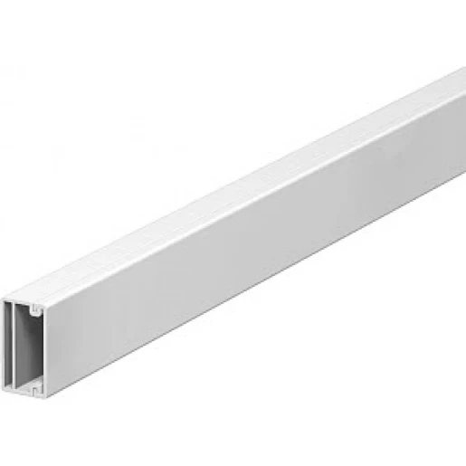 OBO WDK wandkanaal / plafondkanaal met dubbele bodem buiskanaal 2000x25x13.5mm PVC Bodemperforatie met deksel wit RAL 9010 6187704